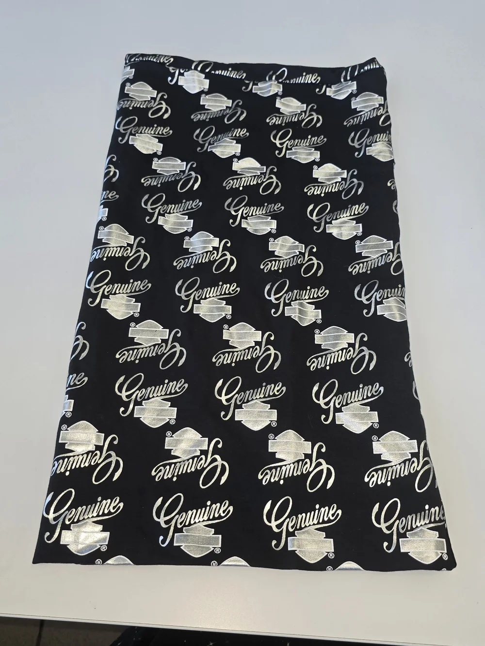 Harley-Davidson Genuine Logo Neck Gaiter Face Mask Black Silver Tube Bandana EUC